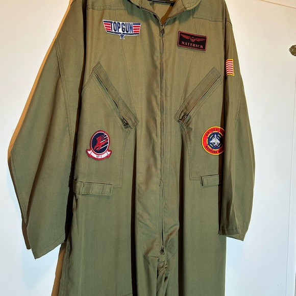 Top Gun Olive Green Flight Suit - Picture 3 of 13